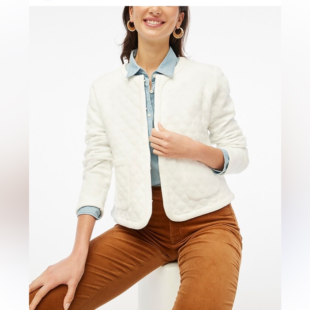 J. Crew Cream Quilted Jacket - Picture 3 of 16